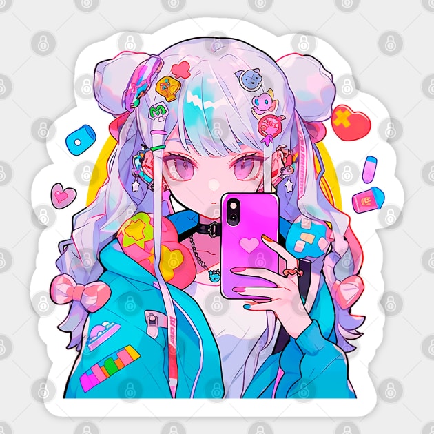 Girl taking a selfie Sticker by Chromatic Currents